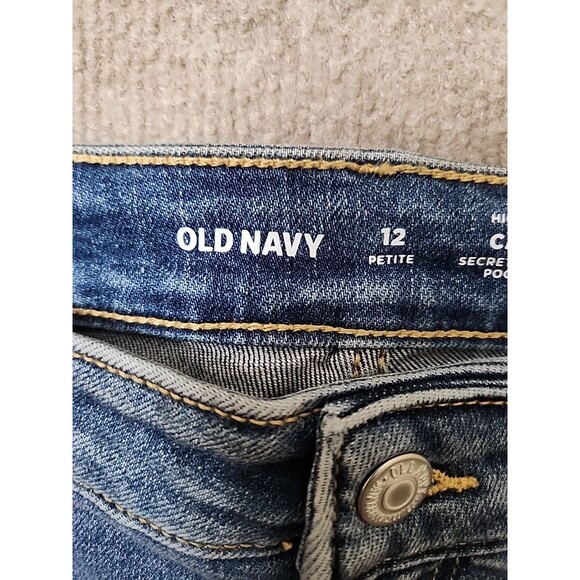 Old Navy Rockstar Slim Capri Jeans Womens 12 Petite Blue Medium Wash Stretch NEW - Picture 9 of 12